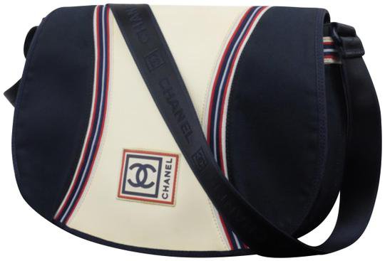 Chanel Messenger Navy Sports Logo Flap 227922 Blue Canvas Cross Body Bag - Tradesy