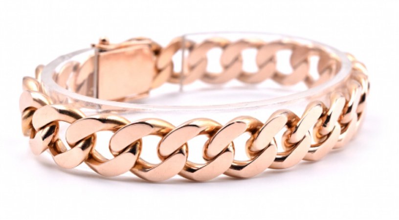 rose gold cuban link chain bracelet