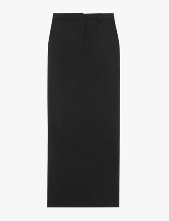 black tailored maxi skirt