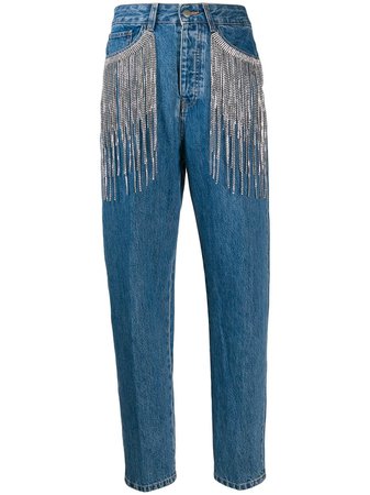 Circus Hotel fringed straight fit jeans £527 - Buy Online - Mobile Friendly, Fast Delivery