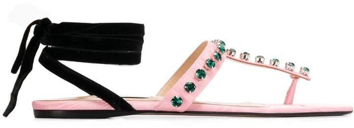 embellished strap sandals