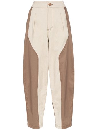 See By Chloé two-tone cropped trousers $370 - Buy Online AW19 - Quick Shipping, Price