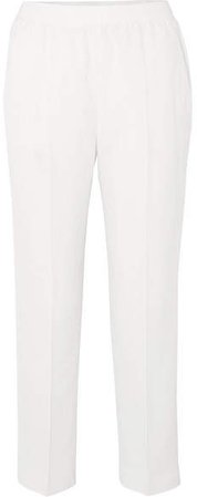 Cropped Wool And Cashmere-blend Straight-leg Pants - White
