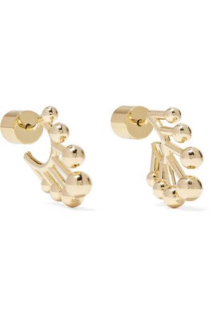 Jennifer Fisher | DNA Huggie gold-plated hoop earrings | NET-A-PORTER.COM
