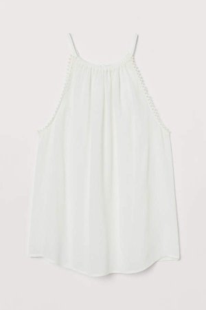 Crinkled Camisole Top - White