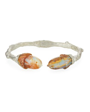 K Brunini Large Twig Cuff Bracelet w/ Acorn Opals | Neiman Marcus