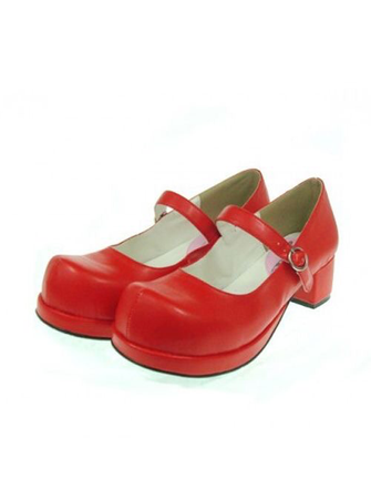 Red Mary Jane Japanese Lolita Kawaii Shoes