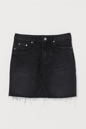 Denim skirt - Black denim - | H&M GB