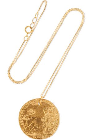 ALIGHIERI Il Leone Medallion gold-plated necklace