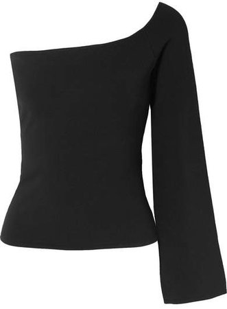 The Renata One-shoulder Stretch-knit Top - Black