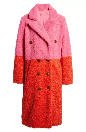 BLANKNYC Arrival Colorblock Faux Fur Coat | Nordstrom