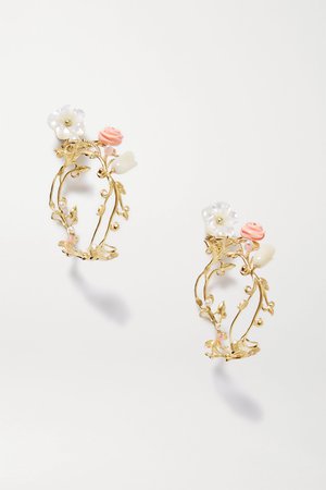 Gold Flower Whirl gold vermeil multi-stone earrings | Of Rare Origin | NET-A-PORTER