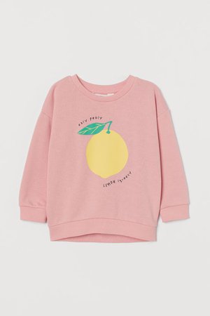 Printed sweatshirt - Light pink/Lemon - Kids | H&M GB