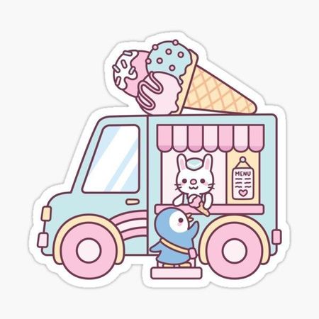 ice cream truck sticker cute