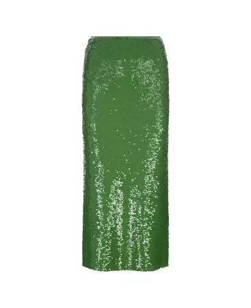 Tory Burch Green Sequined Long Skirt | italist