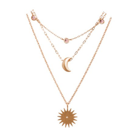 gold celestial necklace set