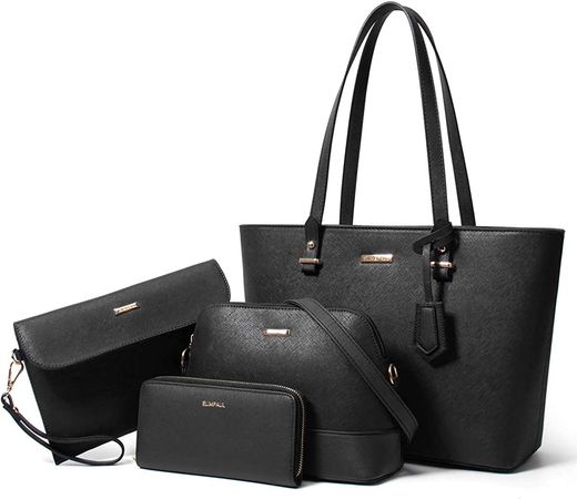 Amazon.com: Women Fashion Handbags Wallet Tote Bag Shoulder Bag Top Handle Satchel Purse Set 4pcs : Clothing, Shoes & Jewelry
