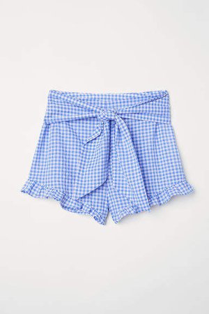 Shorts with Ties - White