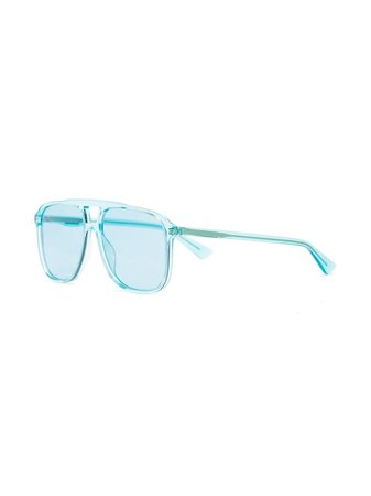 Gucci Eyewear GG0262S Blue Aviator Sunglasses - FARFETCH
