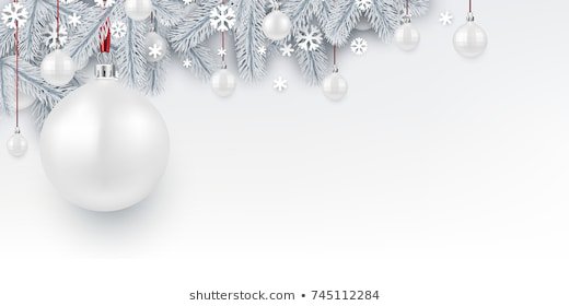 New Year Background White Spruce Branches Stock Vector (Royalty Free) 745112284