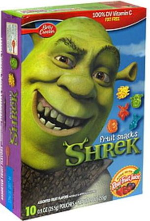 Betty Crocker Shrek, Assorted Fruit Flavors Fruit Snacks - 10 ea, Nutrition Information | Innit