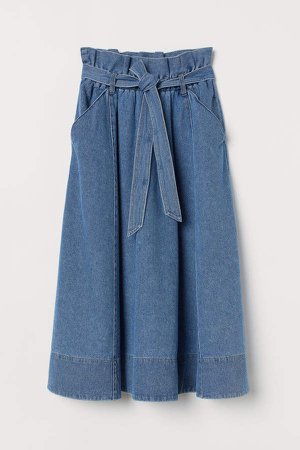 A-line Denim Skirt - Blue