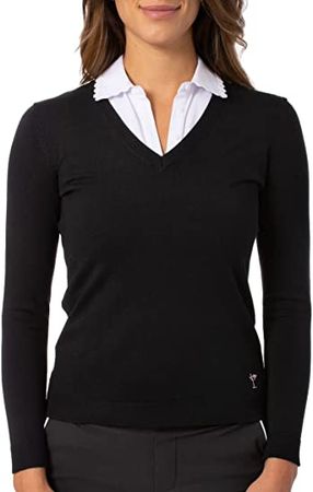GOLFTINI - Stretch V-Neck Sweater at Amazon Women’s Clothing store