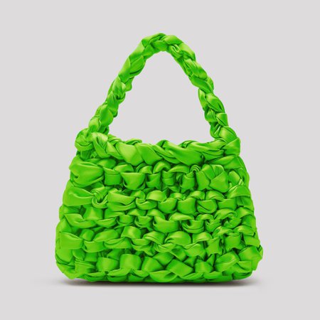 Theodore Neon Green Satin Mini Tote Bag // Miista Handbags for SS19 – Miista USA