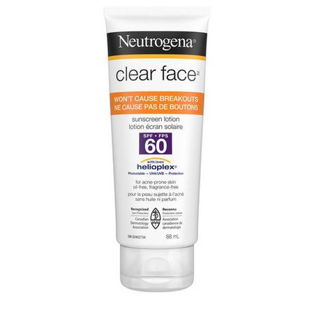 Neutrogena Clear Face Sunscreen Spf 60, 88ML | Walmart Canada
