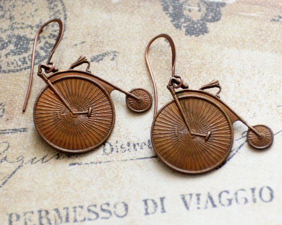 Penny-Farthing Earrings Bicycle Earrings High Wheeler | Etsy