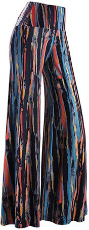 Arolina Women's Stretchy Wide Leg Palazzo Lounge Pants (XX-Large, Floral 10) at Amazon Women’s Clothing store