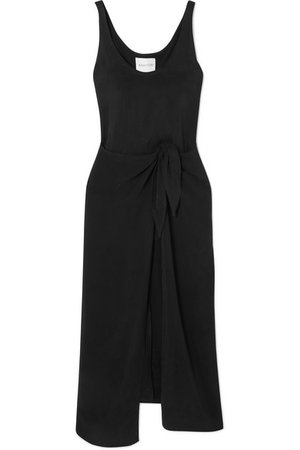 Anemone | Cupro wrap dress | NET-A-PORTER.COM