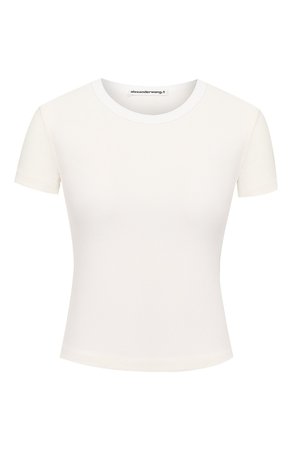 Женская кремовая футболка из вискозы ALEXANDERWANG.T — купить за 18350 руб. в интернет-магазине ЦУМ, арт. 4CC1201002