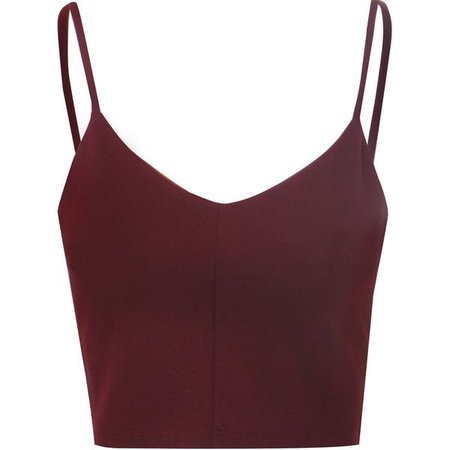 Dark Red Cropped Tank Top