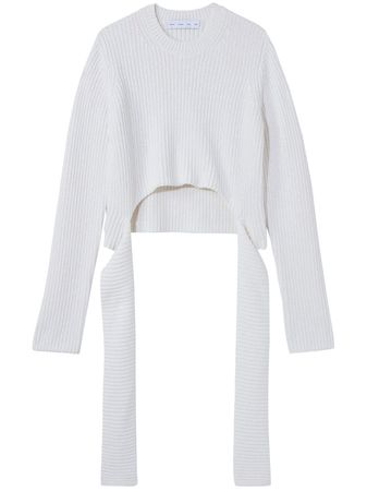 Proenza Schouler White Label ribbed-knit Wrap Jumper long sleeve- Farfetch