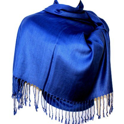 Nepal Solid Cobalt Blue 2 Ply Pashmina Shawl Scarf Stole