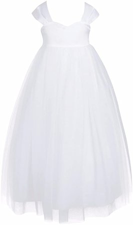 Amazon.com: FEESHOW Tulle Flower Girl Dress Empire Waist Princess Wedding Bridesmaid Party Dance Gown White 4: Clothing, Shoes & Jewelry