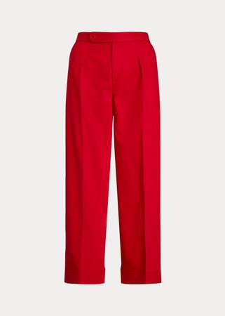 Ralph Lauren Crepe Pleated Ankle Pant, Lipstick Red