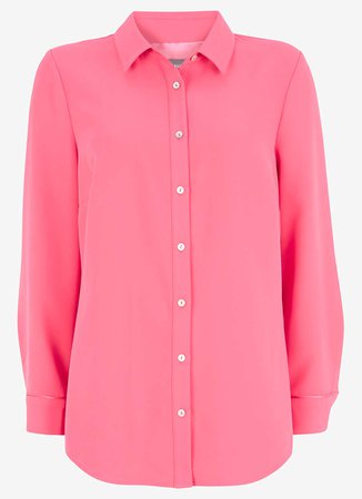 Pink Twill Long Sleeved Shirt - Mint velvet