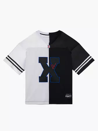 Limited-Edition LVII Two-Tone Varsity Jersey in Black & Multi | SAVAGE X FENTY