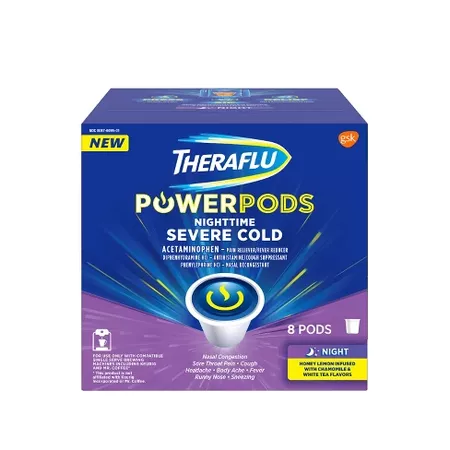 Theraflu PowerPods Nighttime Severe Cold Relief - Acetaminophen - Honey Lemon & White Tea - 8ct : Target
