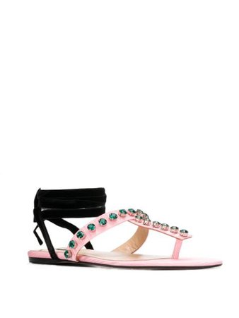 Attico Embellished Strap Sandals - Farfetch