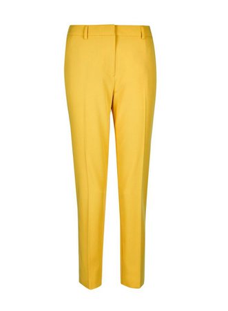 Yellow Split Hem Ankle Grazer Trousers | Dorothy Perkins