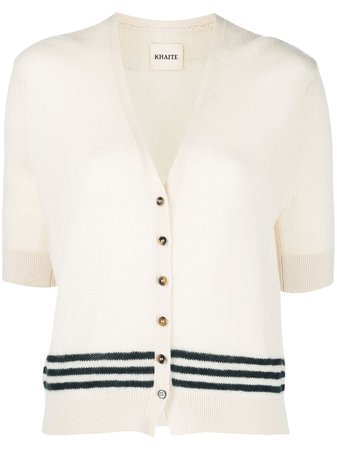 Shop KHAITE The Dianna stripe-pattern cardigan with Express Delivery - FARFETCH