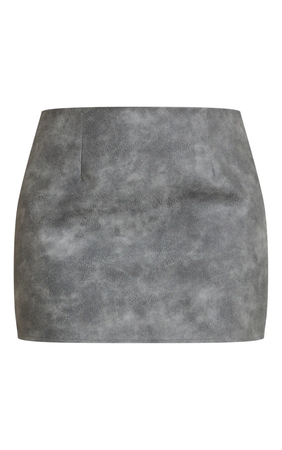 Grey leather skirt