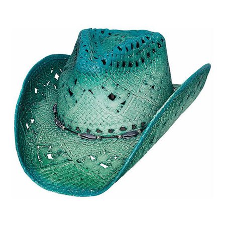 Womens Toyo Straw Cowboy Hat Teal green blue