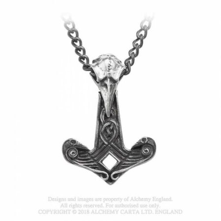 ALCHEMY ENGLAND Gothic Steampunk Viking Pendant Chain NECKLACE Raven Hammer | eBay
