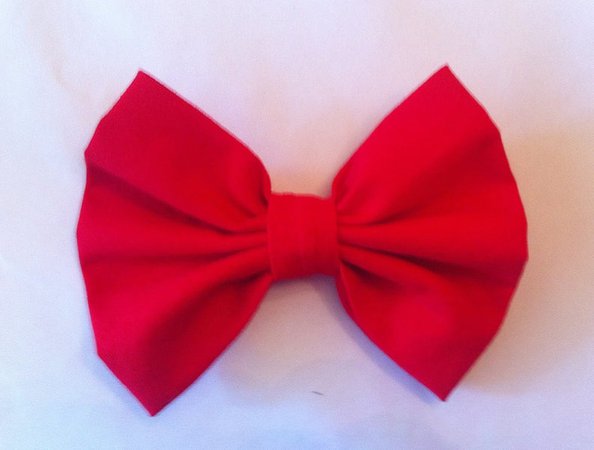 Red Hair Bow Bright Red Fabric Hair Bow | Etsy