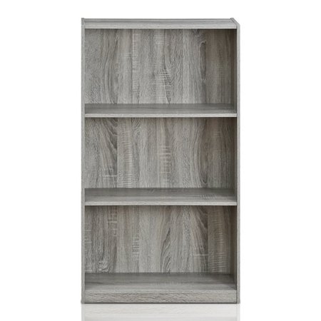 Furinno Basic 3-Tier Bookcase Storage Shelves, French Oak Grey - Walmart.com - Walmart.com