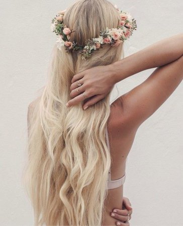 blonde hair flowers